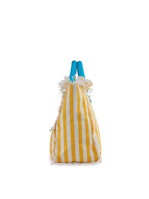 Borsa Vanity Stripe in canvas a righe Giallo Mc2 Saint Barth | VANITY02922H SB BEACH STRIPES V 9101